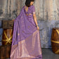 Purple Satin Silk Saree