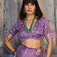 Purple Satin Silk Saree