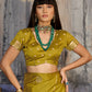STORI Mehendi Green Satin Silk Saree