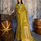 STORI Mehendi Green Satin Silk Saree