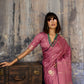 STORI Rose Pink Satin Silk Saree for Women