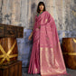 STORI Rose Pink Satin Silk Saree for Women
