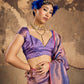 Violet-Purple Handloom Woven Silk Saree