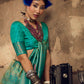 STORI Peacock Green Handloom Woven Silk Saree