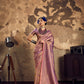 STORI Metallic Purple Handloom Woven Silk Saree
