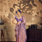 Violet-Purple Handloom Woven Silk Saree