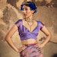 Violet-Purple Handloom Woven Silk Saree