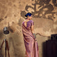 STORI Metallic Purple Handloom Woven Silk Saree
