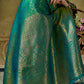 STORI Peacock green Handloom Silk Saree