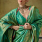  STORI Parrot green Handloom Silk Saree