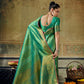  STORI Parrot green Handloom Silk Saree
