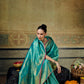  STORI Teal green  Handloom Silk Saree