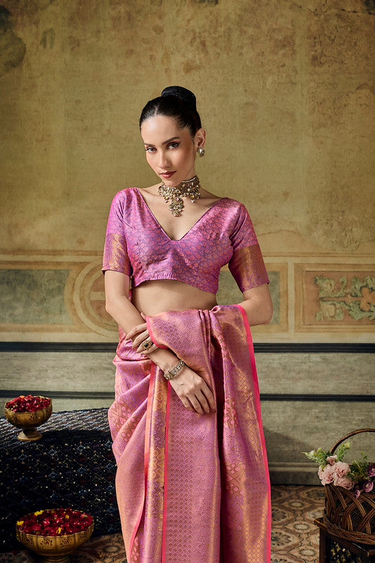  STORI onion pink Handloom Silk Saree