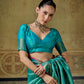  STORI Teal green  Handloom Silk Saree