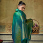 STORI Peacock green Handloom Silk Saree