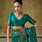 STORI Peacock green Handloom Silk Saree