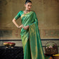 STORI Parrot green Handloom Silk Saree
