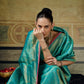  STORI Teal green  Handloom Silk Saree