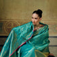 STORI Teal green  Handloom Silk Saree