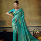  STORI Teal green  Handloom Silk Saree