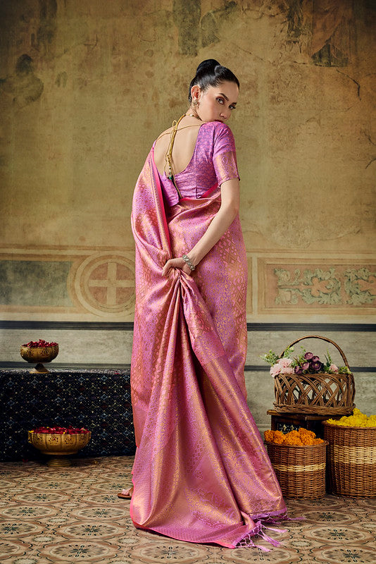  STORI onion pink Handloom Silk Saree