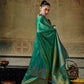STORI Peacock green Handloom Silk Saree