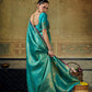  STORI Teal green  Handloom Silk Saree