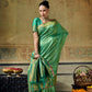 STORI Parrot green Handloom Silk Saree