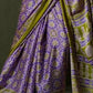 Purple & Green Ajrakh Printed Saree