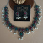 Rutuja Studded Stone Oxidised Necklace Set