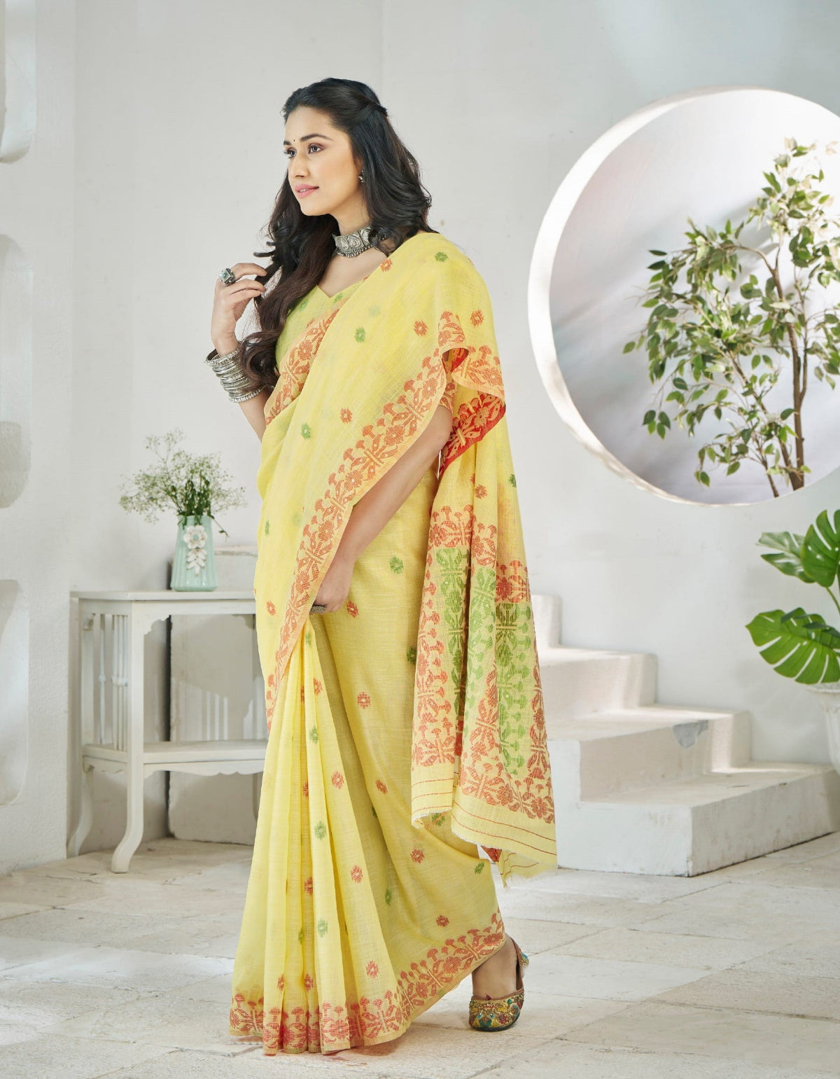 By Yellow Silk Saree Online-STORI