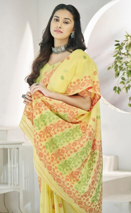By Yellow Silk Saree Online-STORI