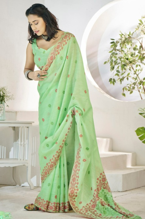 Shop Green Silk Saree Online-STORI