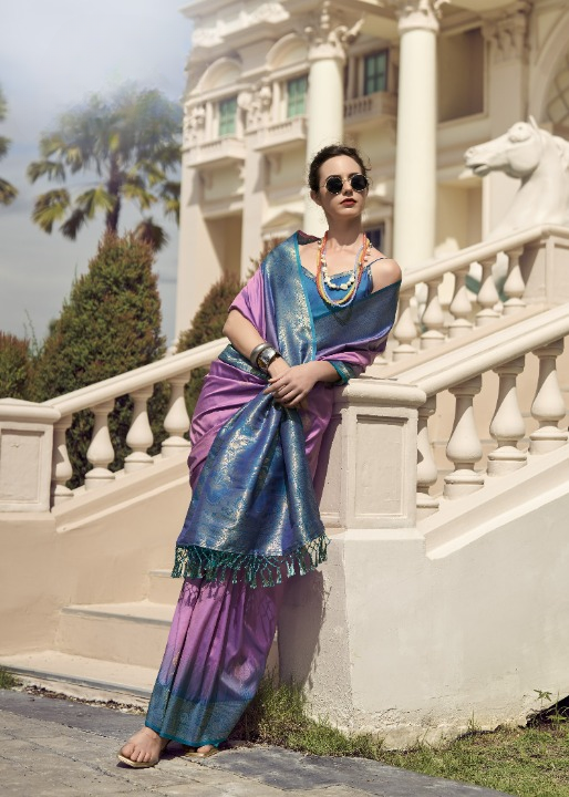 Purple Banarasi Saree Shop Online STORI