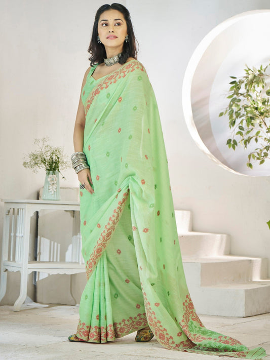 Shop Green Silk Saree Online-STORI