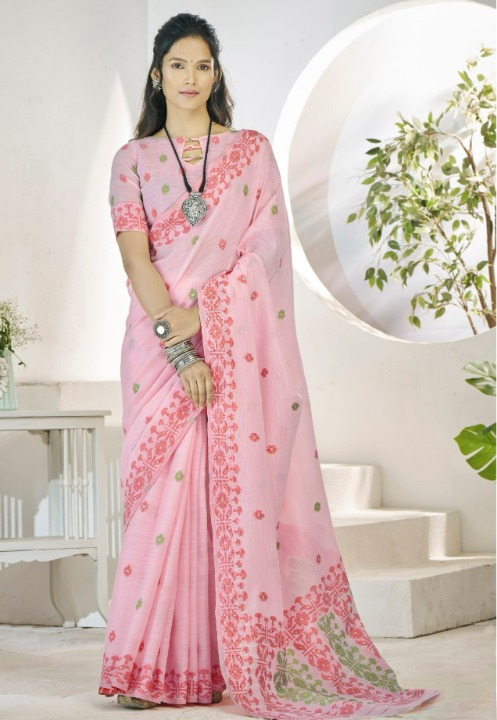 Shop Pink Silk Saree Online-STORI