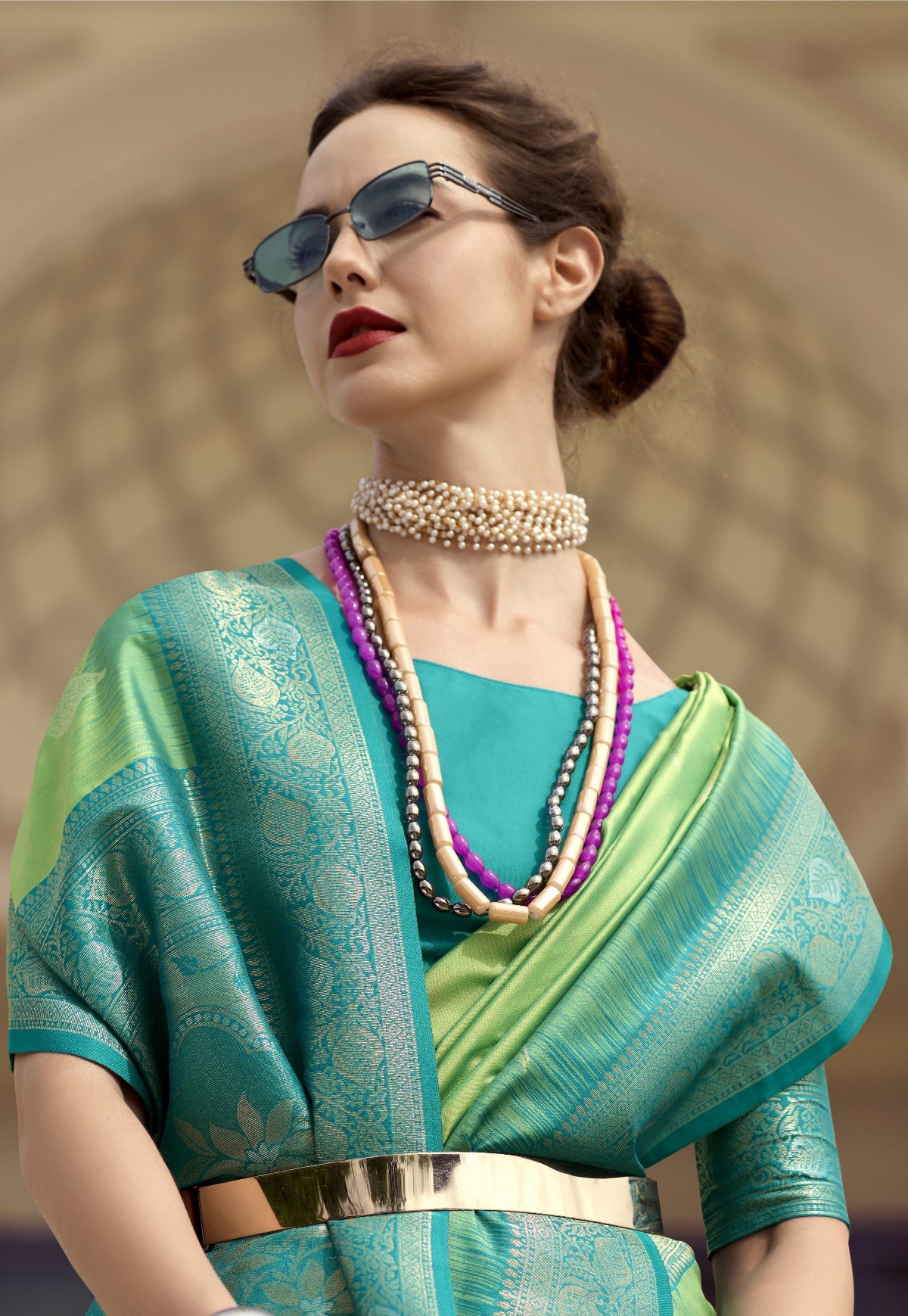 Green Banarasi Saree Shop Online STORI