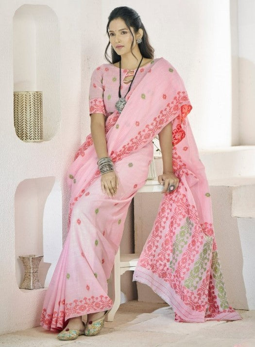 Shop Pink Silk Saree Online-STORI
