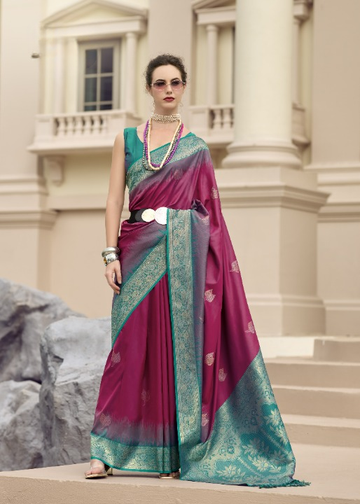 Maroon Banarasi Saree Shop Online STORI