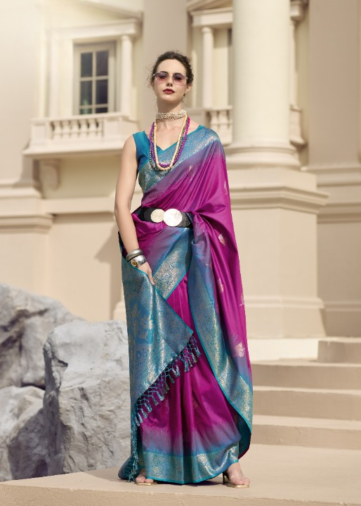 Purple Banarasi Saree Shop Online STORI