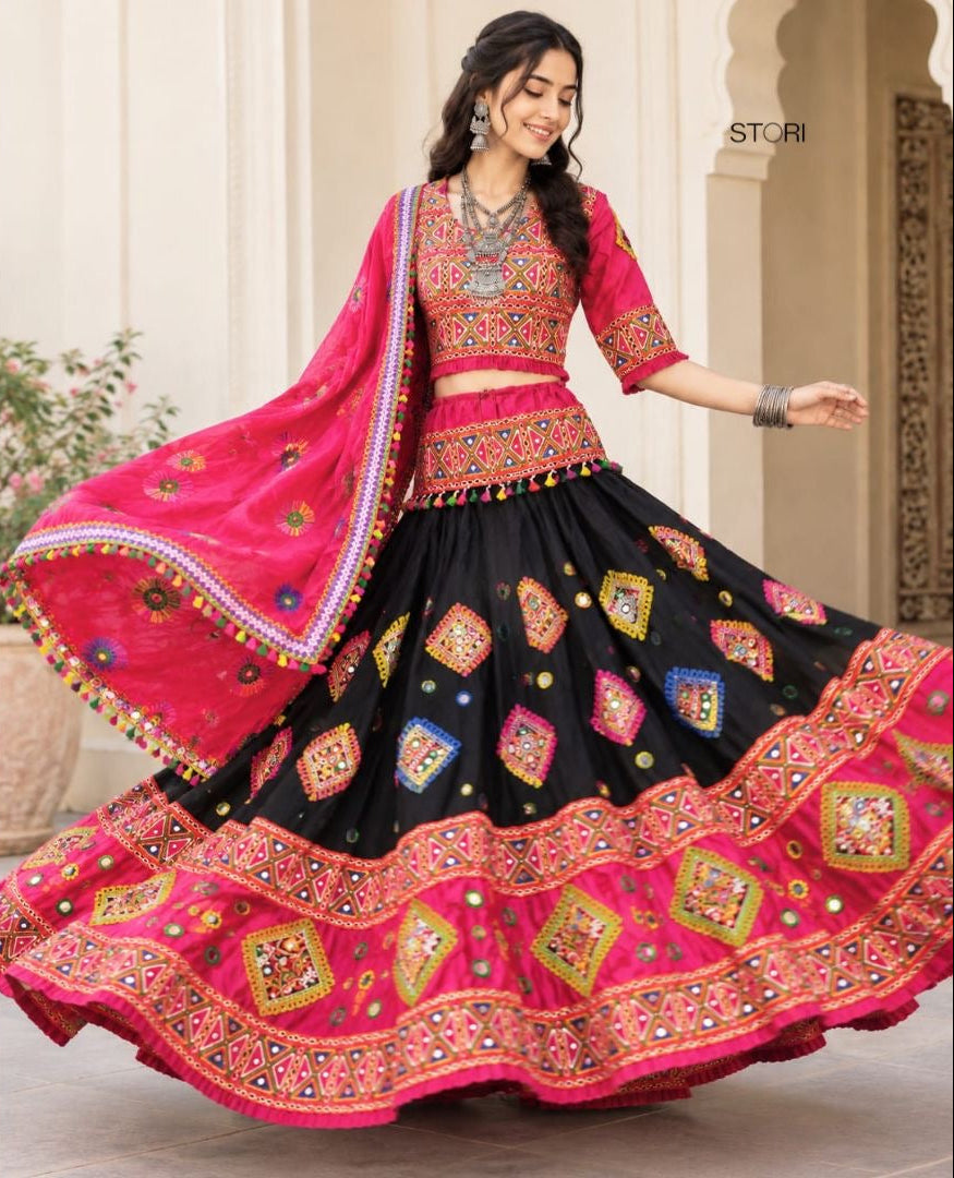 Black Heavy Embroidery Lehenga choli set 