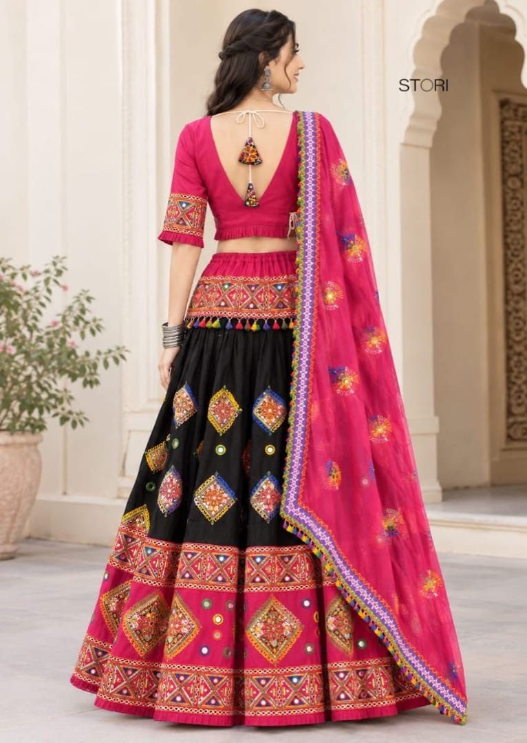 Black Heavy Embroidery Lehenga choli set 