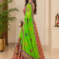 Parrot Green Heavy embroidery Kali pattern Lehenga Choli Set