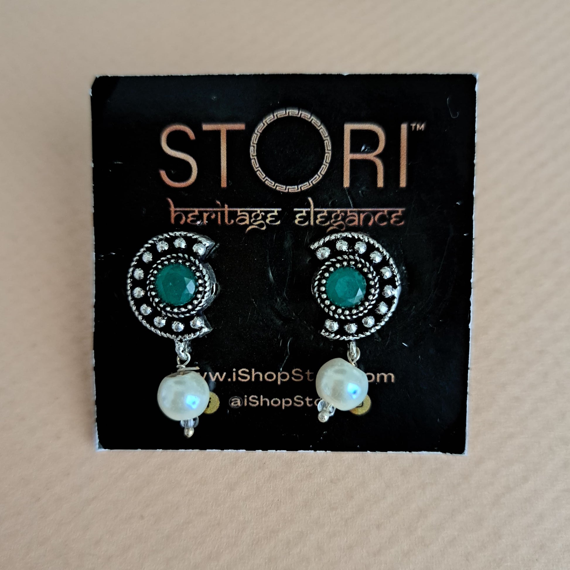 Rutuja Studded Stone Oxidised Necklace Set
