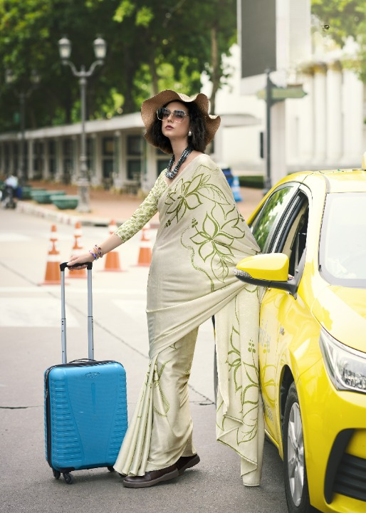 Buy Green Sattin Silk Sarees Online-Stori