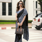 Buy Black Satin Silk Sarees Online-STORI
