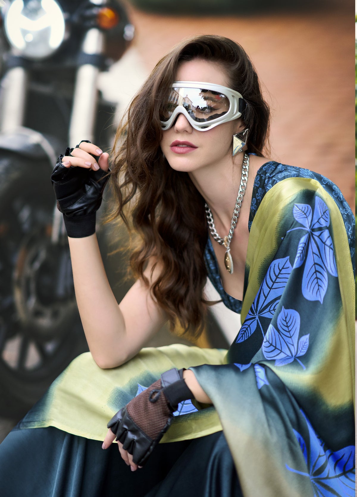 Buy Blue Satin Silk Sarees Online-STORI
