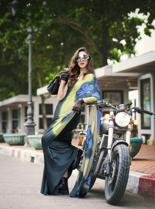 Buy Blue Satin Silk Sarees Online-STORI