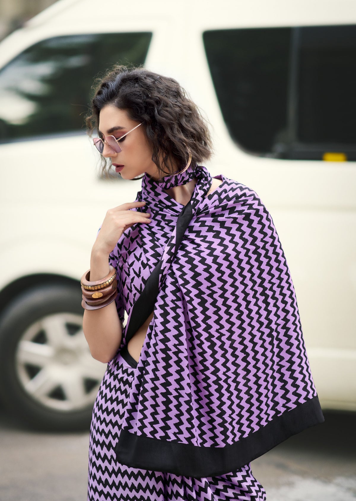 Buy Purple Satin Silk Sarees Online-STORI