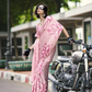Buy Pink Satin Silk Sarees Online-STORI